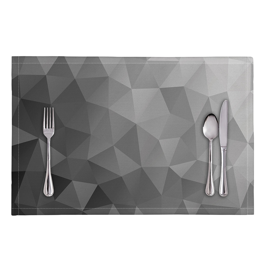 Grey Polygonal Geometric Print Placemat
