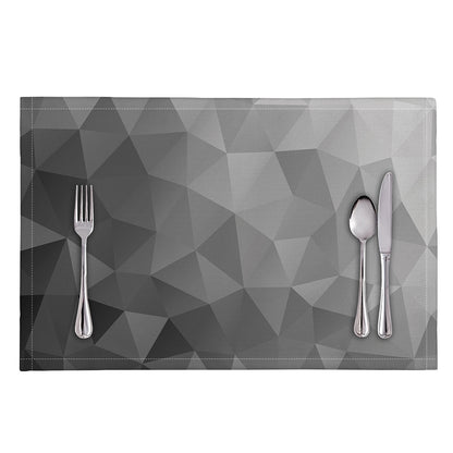 Grey Polygonal Geometric Print Placemat