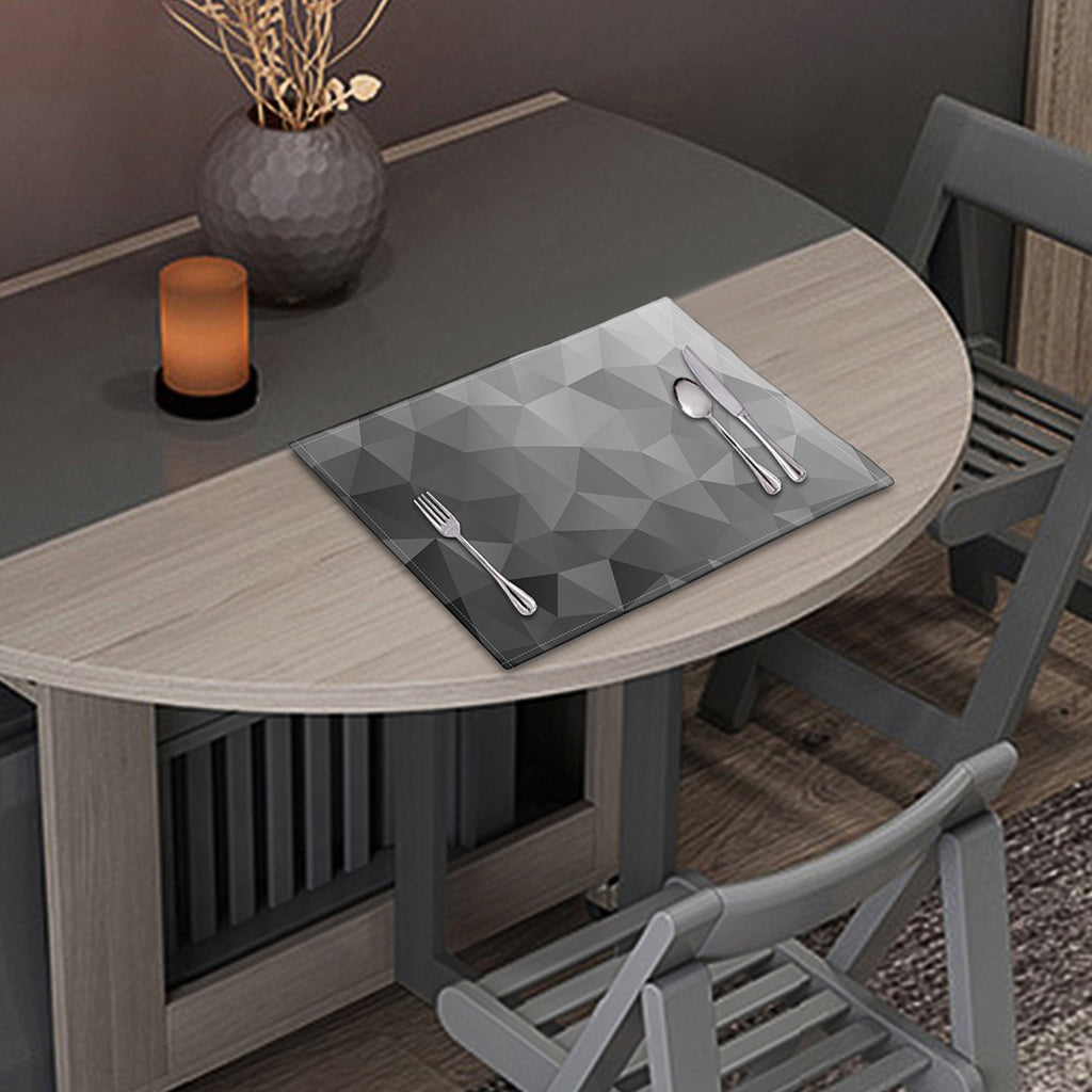 Grey Polygonal Geometric Print Placemat