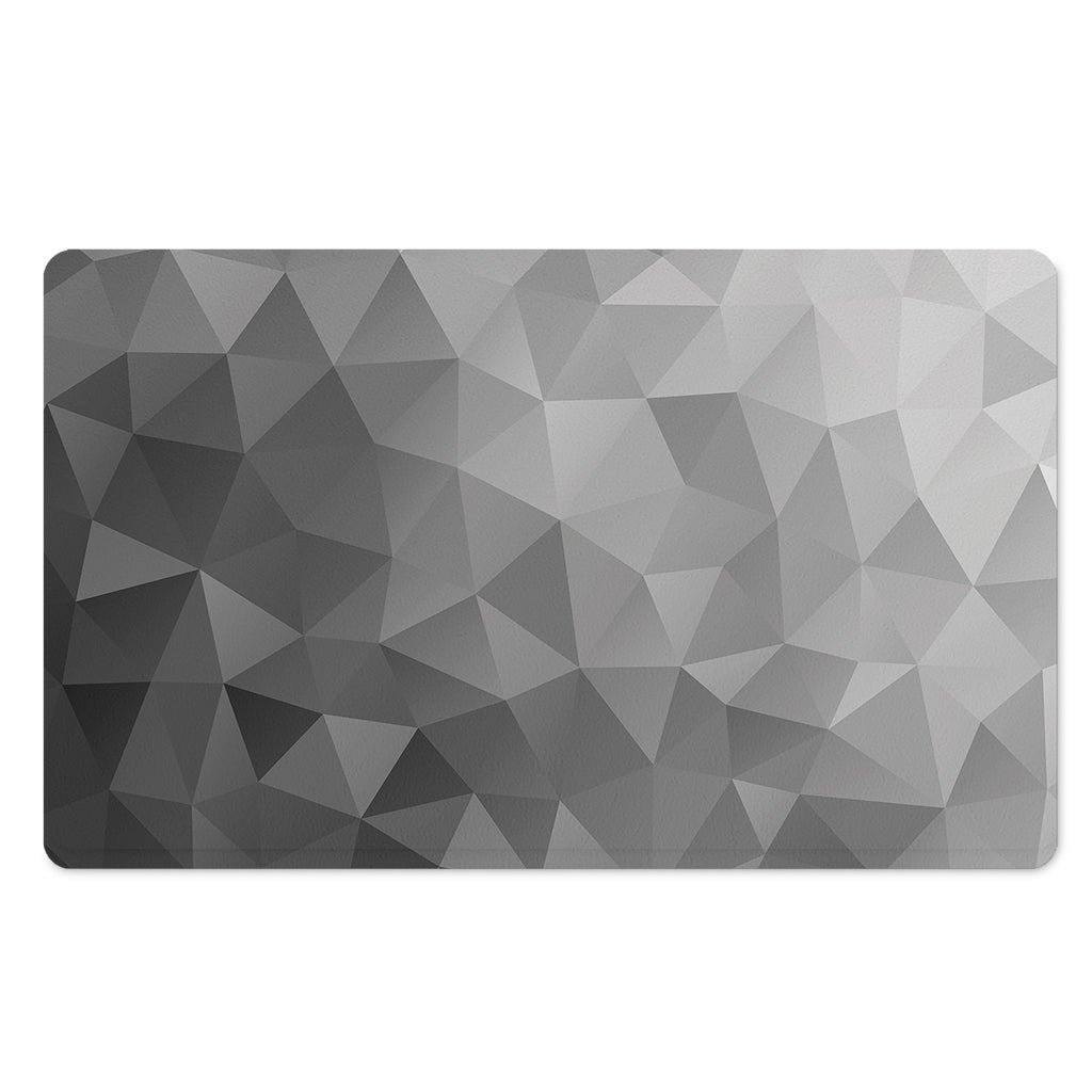Grey Polygonal Geometric Print Polyester Doormat