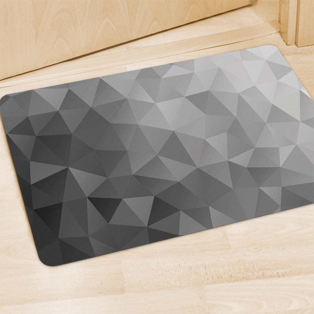 Grey Polygonal Geometric Print Polyester Doormat
