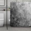 Grey Polygonal Geometric Print Polyester Shower Curtain