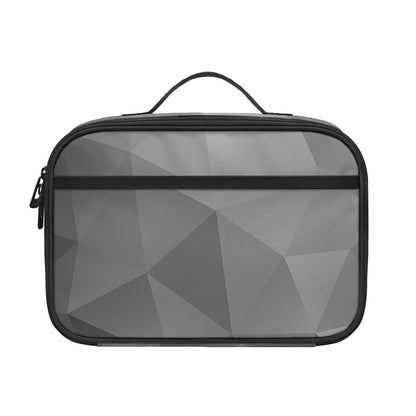 Grey Polygonal Geometric Print Portable Lunch Bag