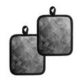 Grey Polygonal Geometric Print Pot Holders