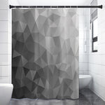 Grey Polygonal Geometric Print Premium Shower Curtain