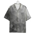 Grey Polygonal Geometric Print Rayon Hawaiian Shirt