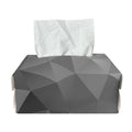 Grey Polygonal Geometric Print Rectangle Tissue Box Cover