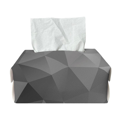 Grey Polygonal Geometric Print Rectangle Tissue Box Cover