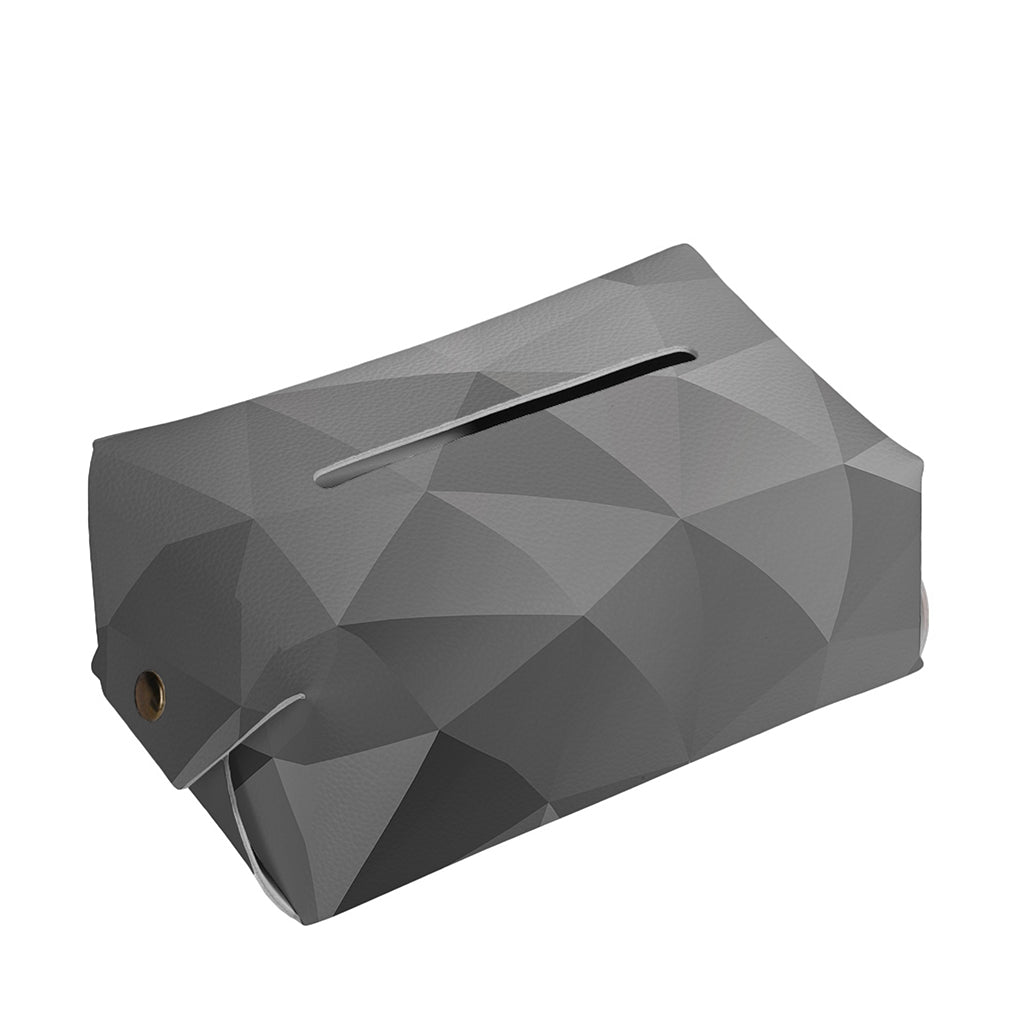 Grey Polygonal Geometric Print Rectangle Tissue Box Cover