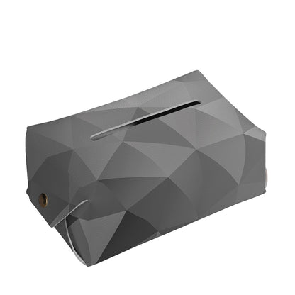 Grey Polygonal Geometric Print Rectangle Tissue Box Cover