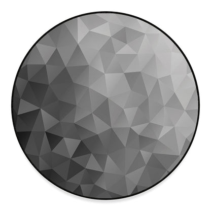 Grey Polygonal Geometric Print Round Floor Mat