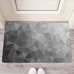 Grey Polygonal Geometric Print Rubber Doormat