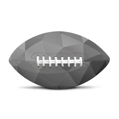 Grey Polygonal Geometric Print Rugby Ball