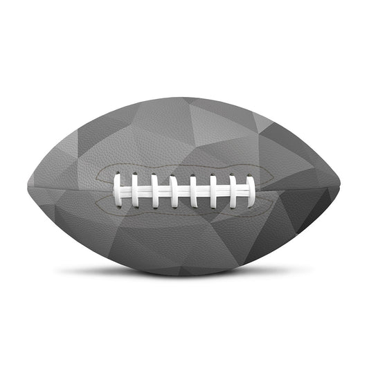 Grey Polygonal Geometric Print Rugby Ball