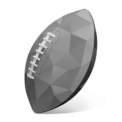 Grey Polygonal Geometric Print Rugby Ball