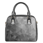 Grey Polygonal Geometric Print Shoulder Handbag