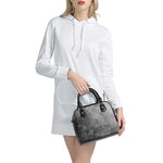 Grey Polygonal Geometric Print Shoulder Handbag