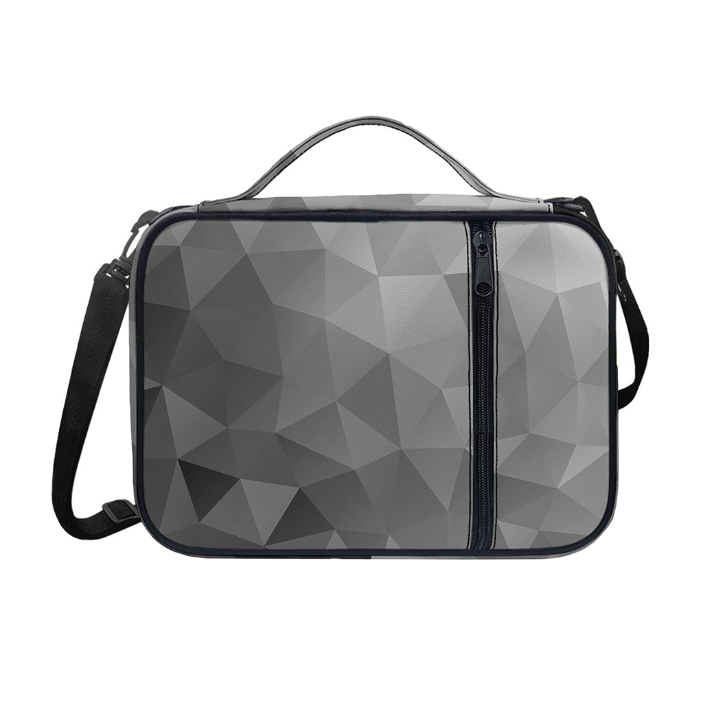 Grey Polygonal Geometric Print Shoulder Strap Bible Bag