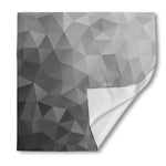Grey Polygonal Geometric Print Silk Bandana
