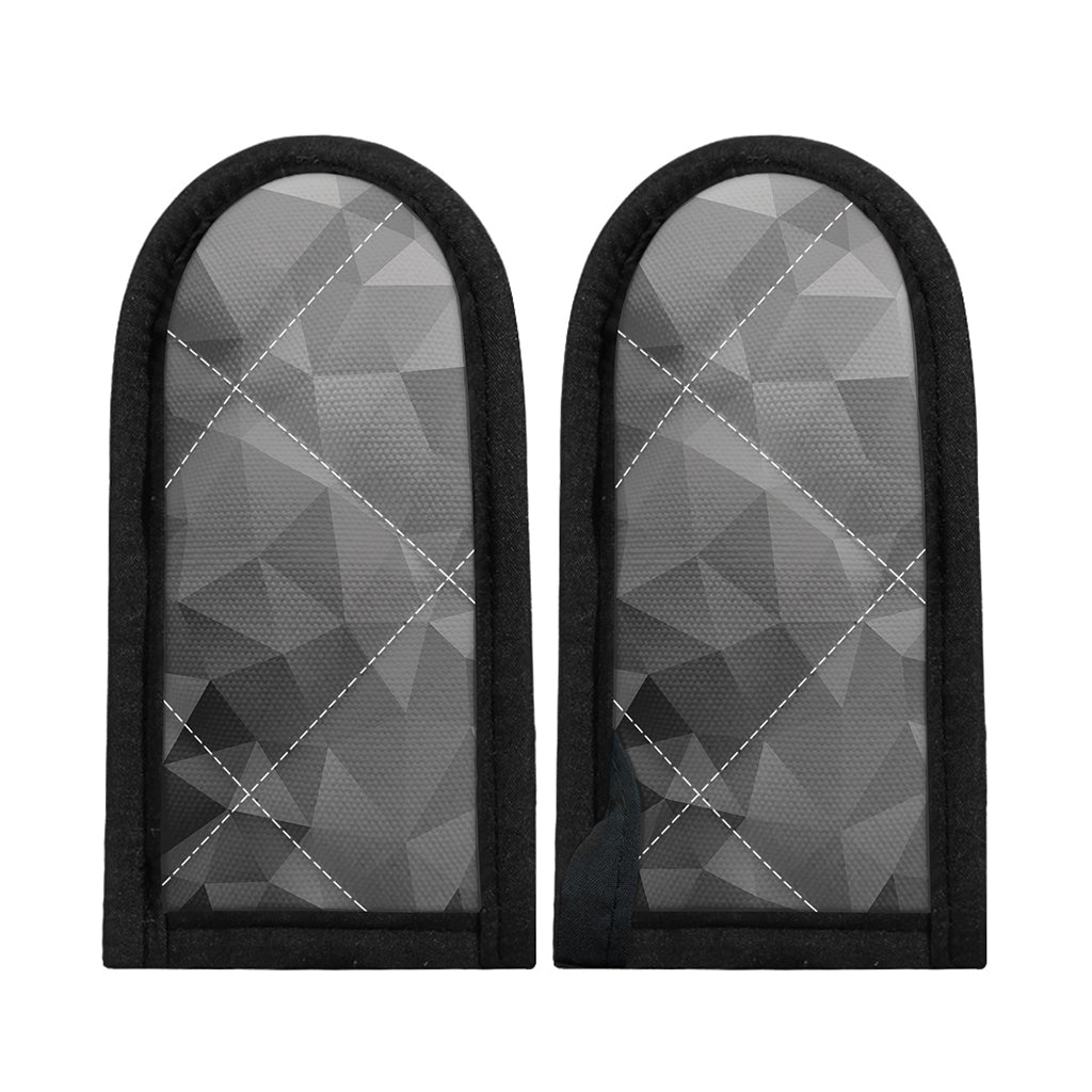 Grey Polygonal Geometric Print Skillet Handle Cover