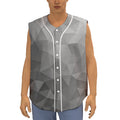 Grey Polygonal Geometric Print Sleeveless Baseball Jersey