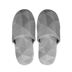 Grey Polygonal Geometric Print Slippers