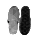 Grey Polygonal Geometric Print Slippers