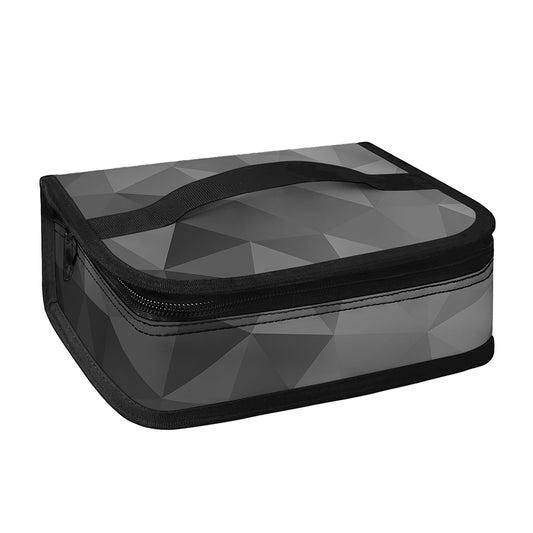 Grey Polygonal Geometric Print Small Lunch Bag