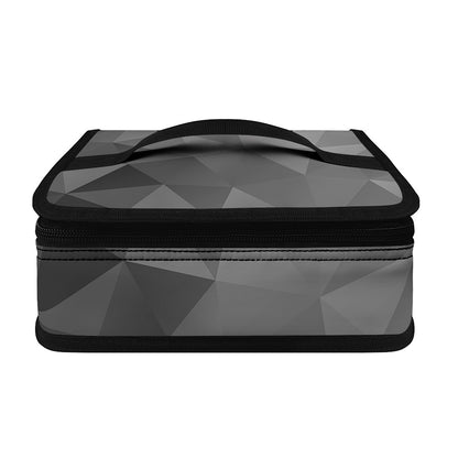 Grey Polygonal Geometric Print Small Lunch Bag