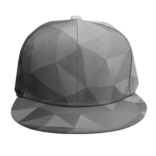 Grey Polygonal Geometric Print Snapback Cap