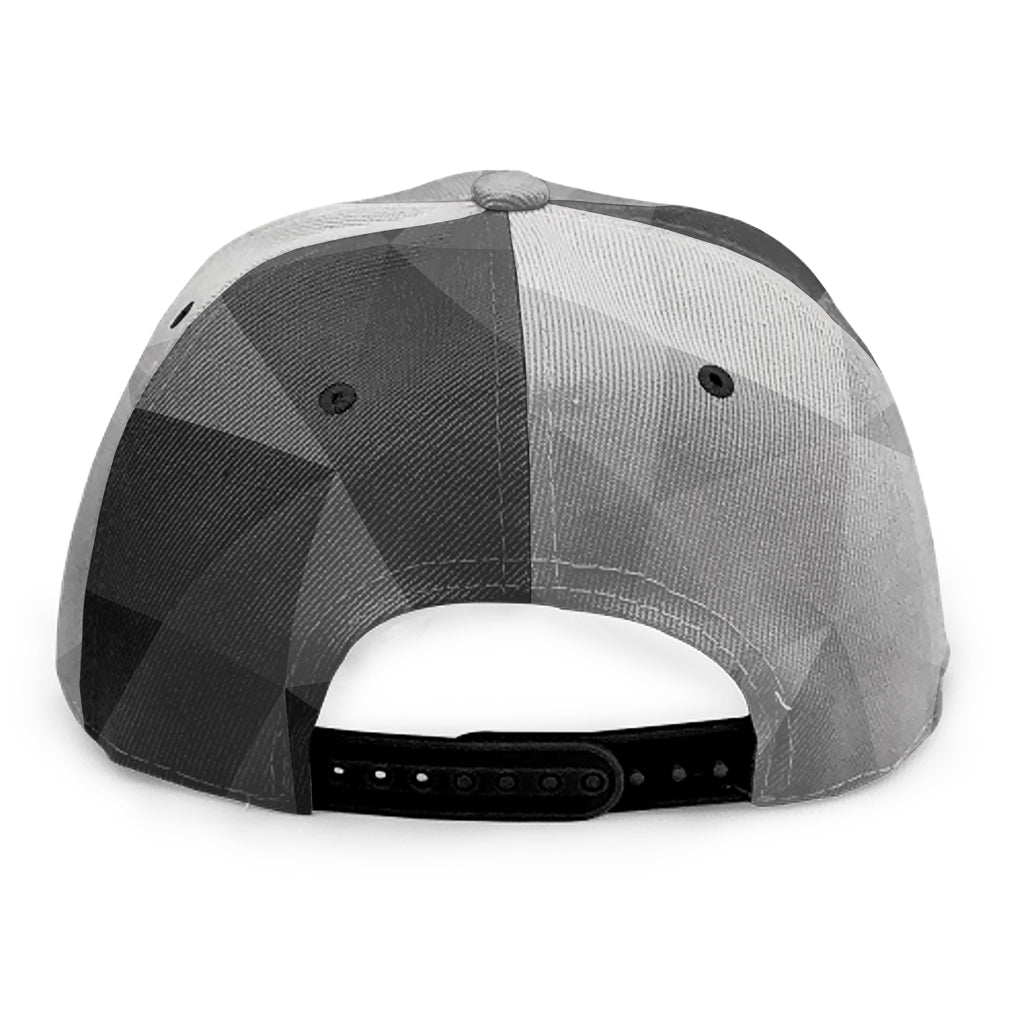 Grey Polygonal Geometric Print Snapback Cap