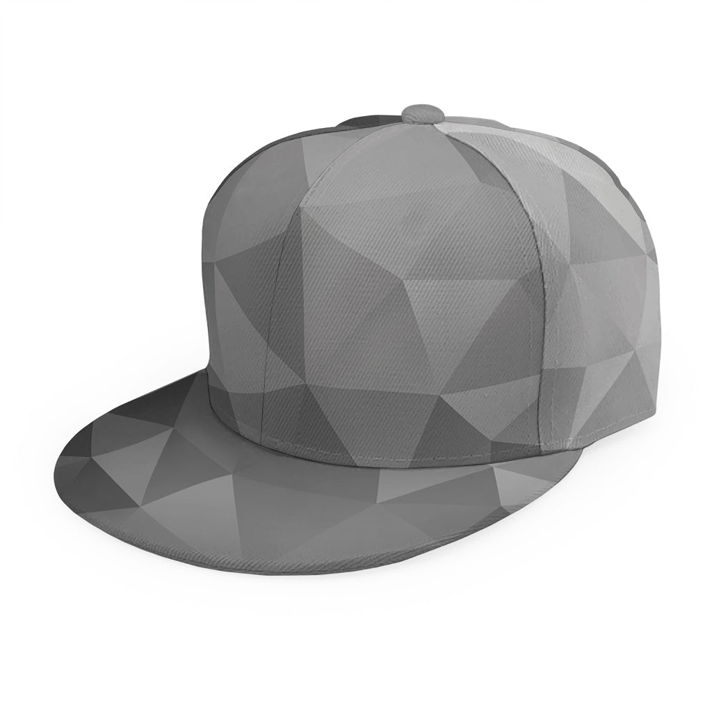 Grey Polygonal Geometric Print Snapback Cap