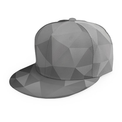 Grey Polygonal Geometric Print Snapback Cap
