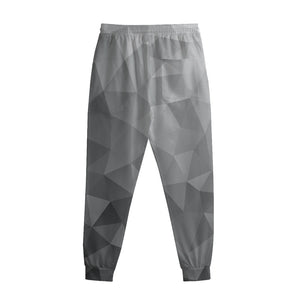 Grey Polygonal Geometric Print Sweatpants