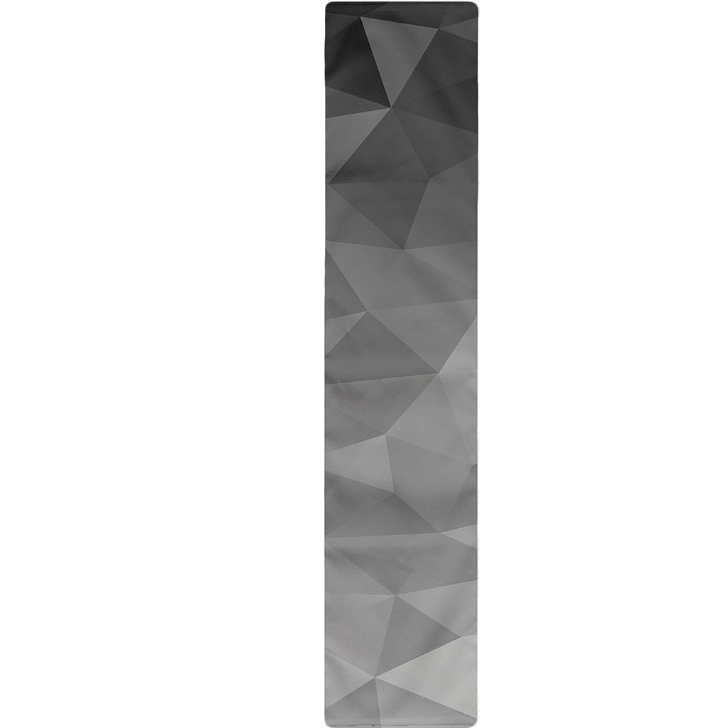 Grey Polygonal Geometric Print Table Runner