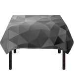 Grey Polygonal Geometric Print Tablecloth