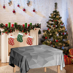 Grey Polygonal Geometric Print Tablecloth