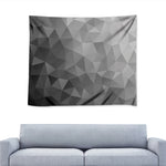 Grey Polygonal Geometric Print Tapestry