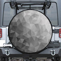 Grey Polygonal Geometric Print Tire Cover