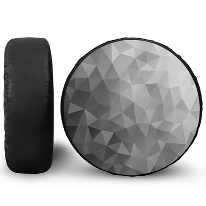 Grey Polygonal Geometric Print Tire Cover