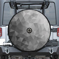 Grey Polygonal Geometric Print Tire Cover With Camera Hole