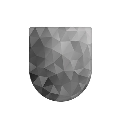 Grey Polygonal Geometric Print Toilet Lid Cover