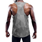 Grey Polygonal Geometric Print Training Tank Top
