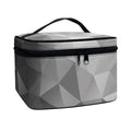 Grey Polygonal Geometric Print Travel Makeup Bag