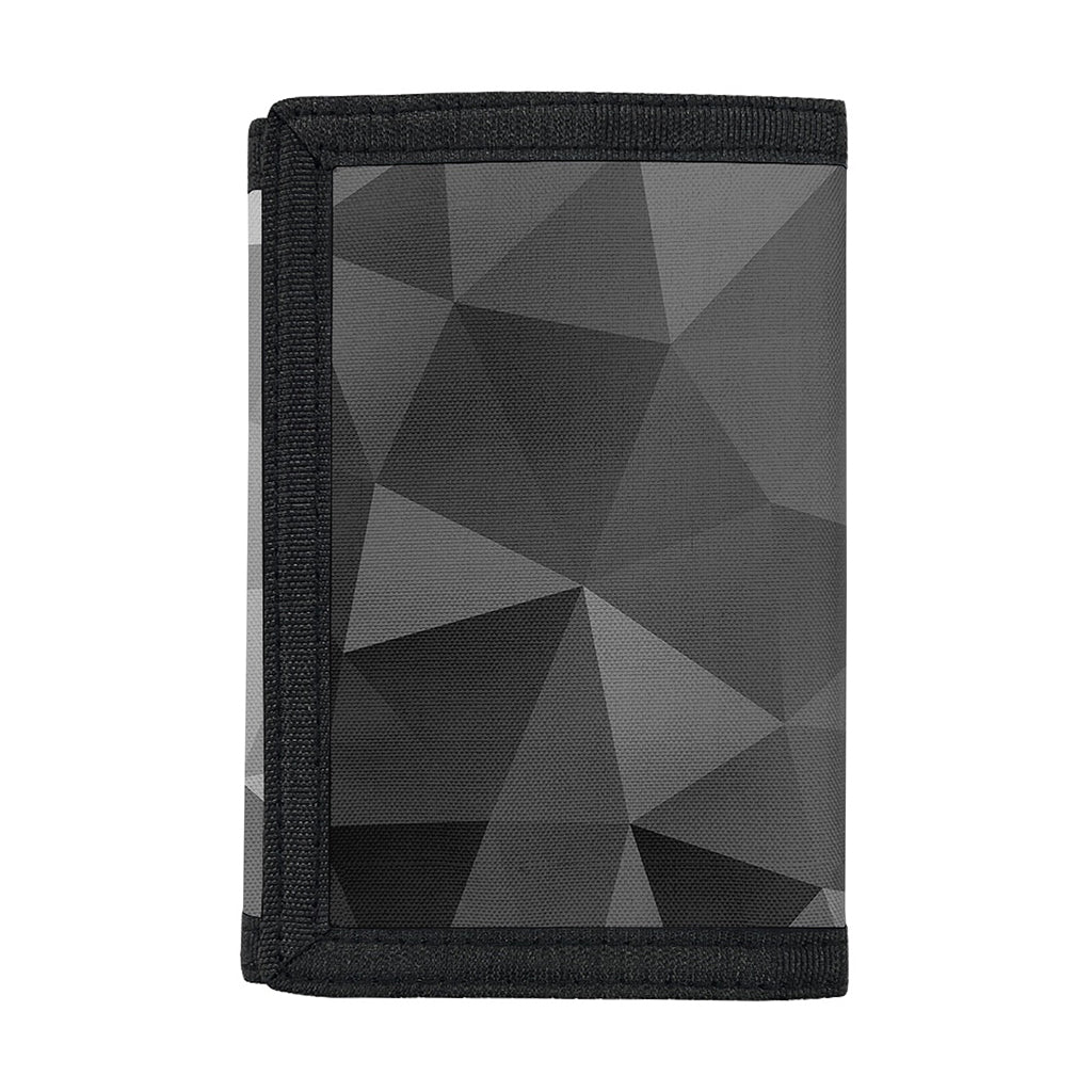 Grey Polygonal Geometric Print Trifold Wallet