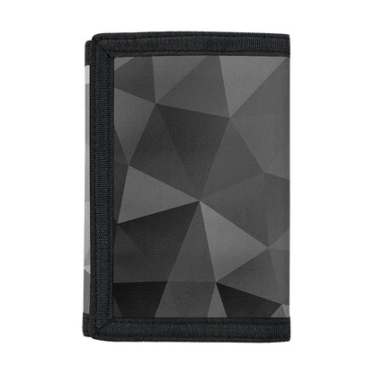 Grey Polygonal Geometric Print Trifold Wallet