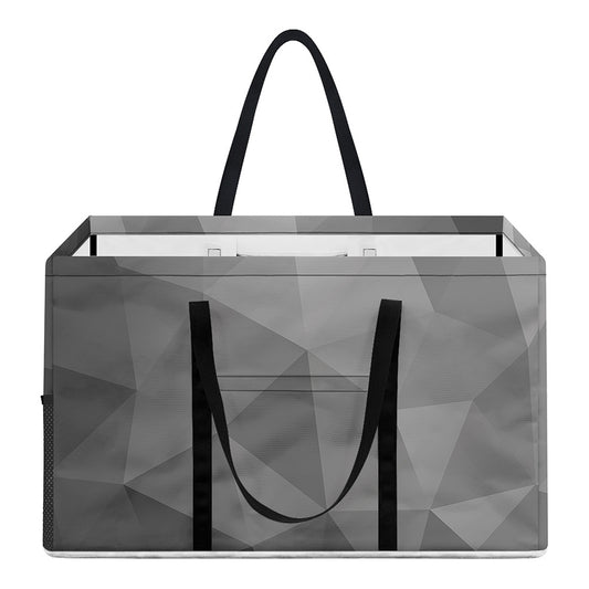 Grey Polygonal Geometric Print Utility Tote Bag