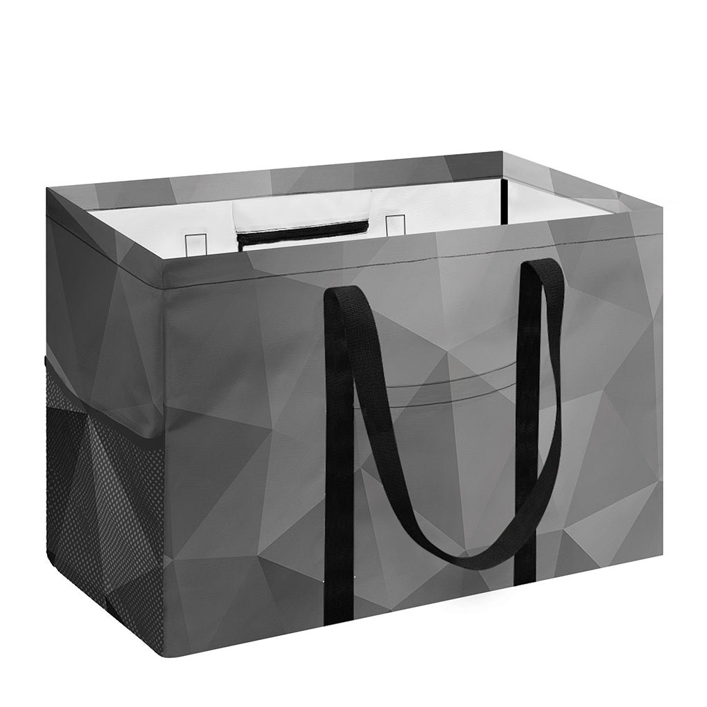 Grey Polygonal Geometric Print Utility Tote Bag
