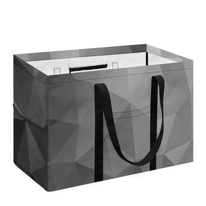 Grey Polygonal Geometric Print Utility Tote Bag