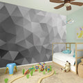 Grey Polygonal Geometric Print Wall Sticker